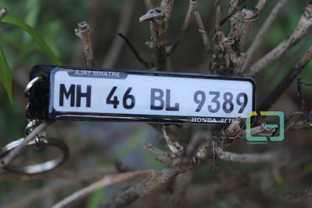ind gel number plate keychains