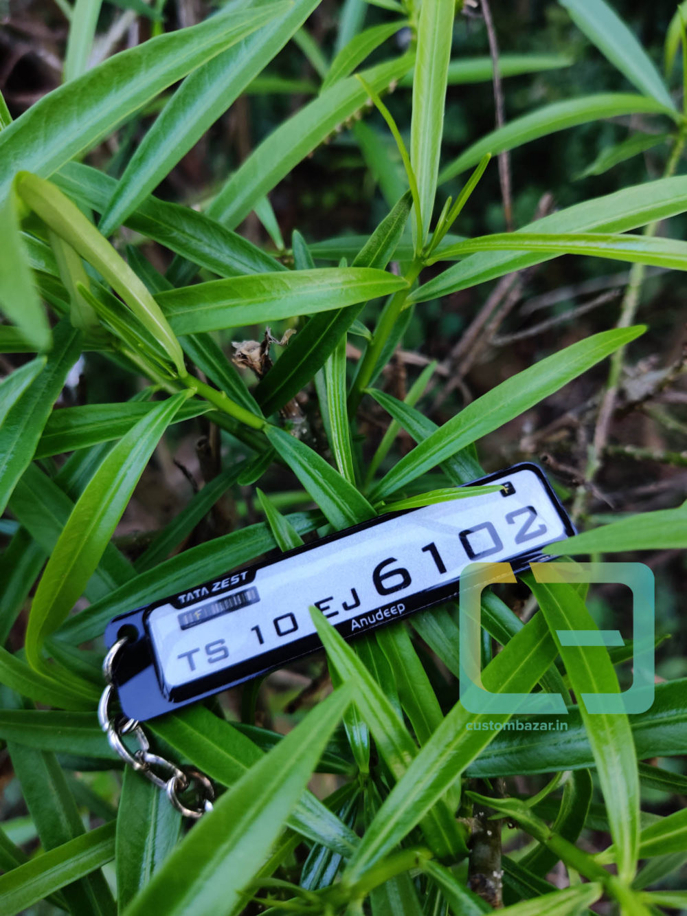 single line gel number plate keychains